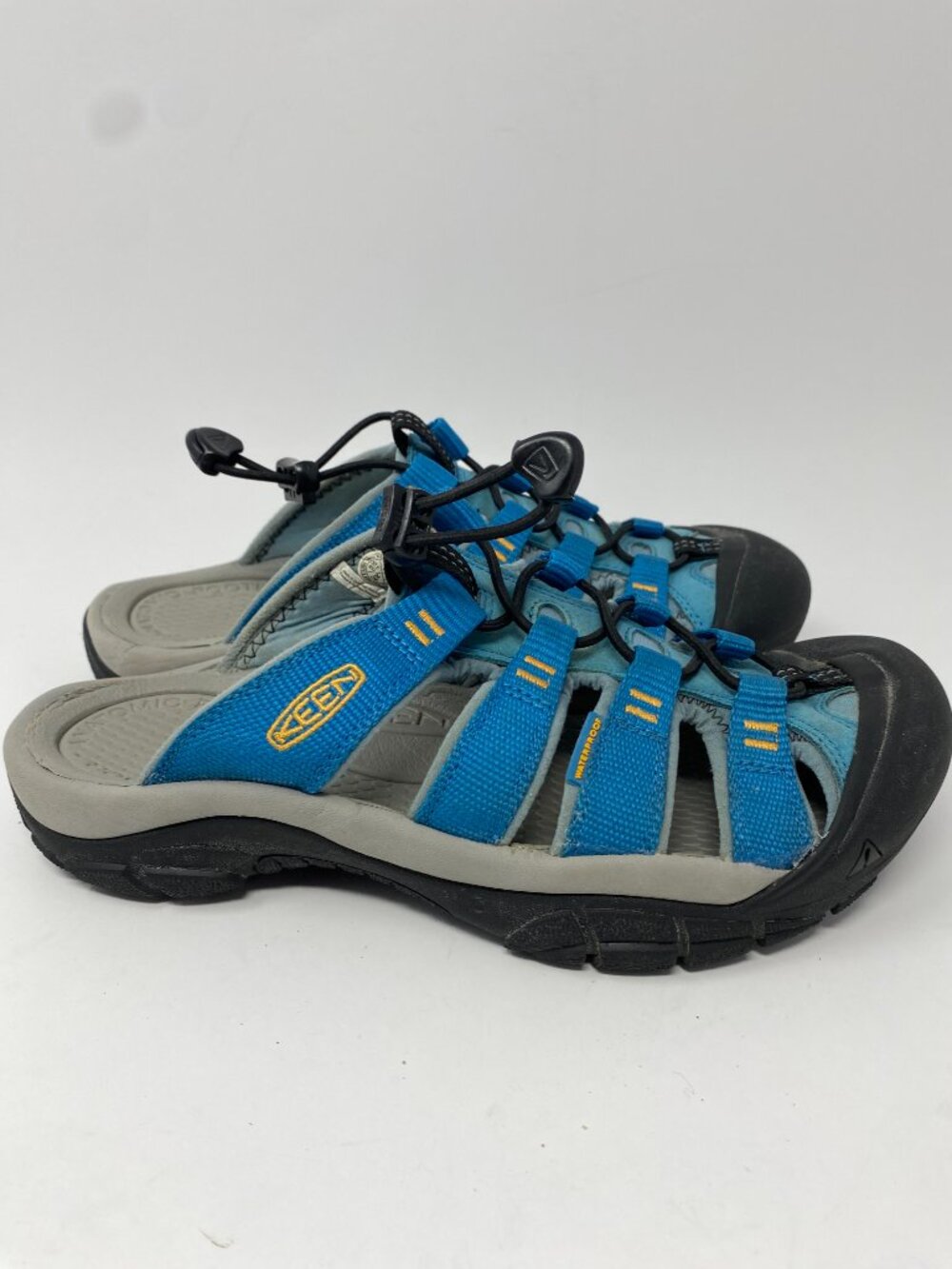 Keen Newport Slide Sandals Womens 7 Fjord Blue Iceland Poppy Hiking Waterproof